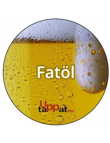 UPP00185 - Tillbehör - Välvd dekal med texten "Fatöl" ⌀81 mm