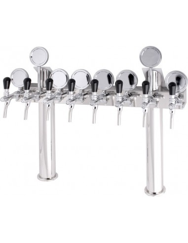 STV00887 - Beer font "T8" in stainless steel with 5 taps + medallions