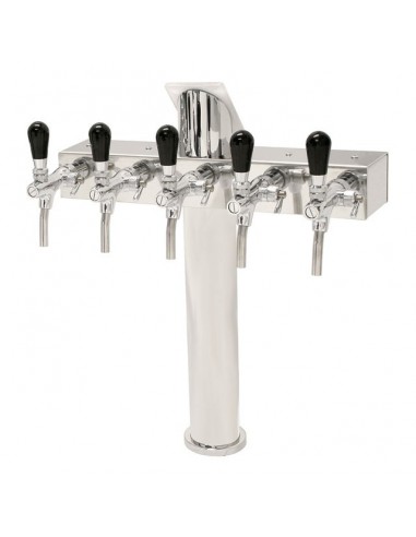 STV01800 - Beer font "T4" in stainless steel with 4 taps on an 5 tap body