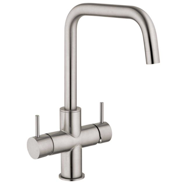 UPP00193 - Tapptorn för vatten - Blupura T5 (Ny Modell) 5-vägs köksblandare helt i rostfritt för vanligt och kolsyrat vatten