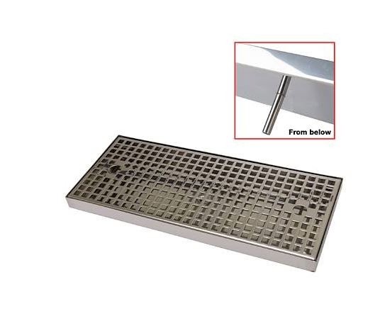 UPP00208 - Spillbrickor med avlopp - Spillbricka i rostfritt 400x170x25mm med avlopp