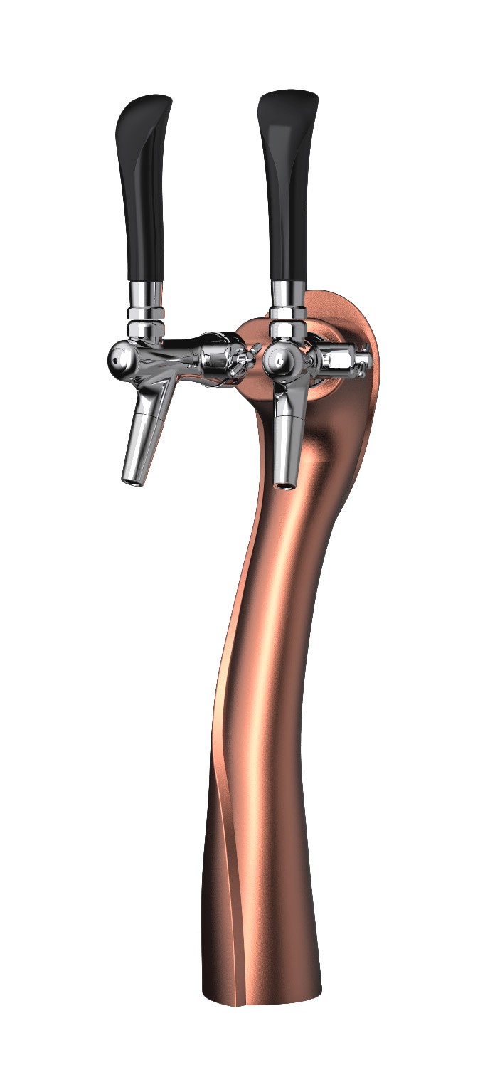 UPP00224 - Tapptorn för vatten - Tapptorn Albatross hög 2 tappkranar med kompensator för kolsyrat och kallt vatten - Välj ytf...