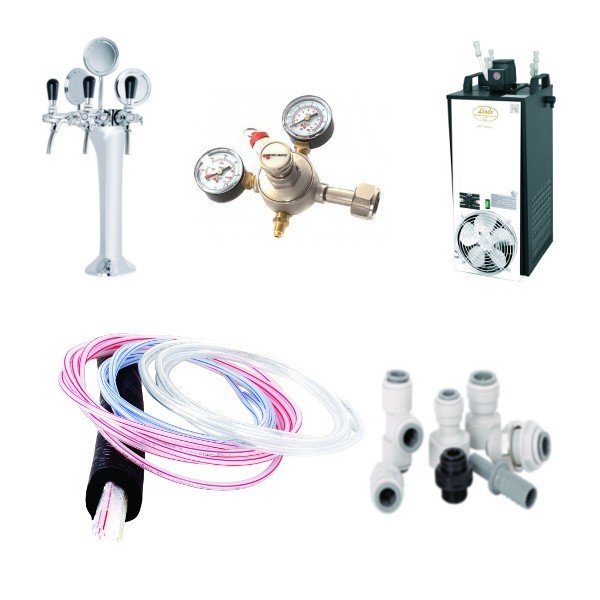 PACK00469 - Vattenkylda fatölsanläggningar - Paket - CWP100 "GL" med tapptorn "Thor" för tre dryckeslinjer