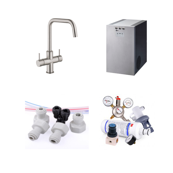 PACK00129 - Kolsyrat vatten - Paket kolsyrat vatten - Blupura Piccola 15 med köksblandare för 5 dryckeslinjer