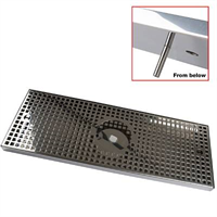 UPP00253 - Spillbrickor med avlopp och glastvätt - Spillbricka i rostfritt 600x220x25 med avlopp och glastvätt