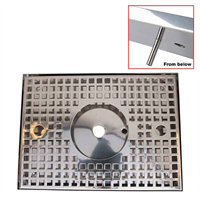 UPP00255 - Spillbrickor med avlopp och glastvätt - Spillbricka i rostfritt 300x220x25 med avlopp och glastvätt